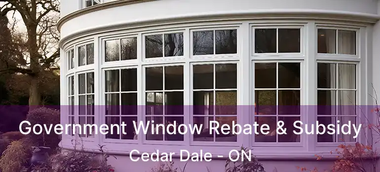  Government Window Rebate & Subsidy Cedar Dale - ON
