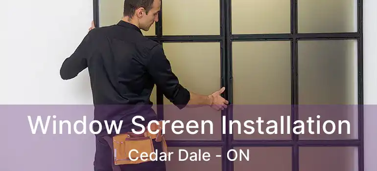  Window Screen Installation Cedar Dale - ON